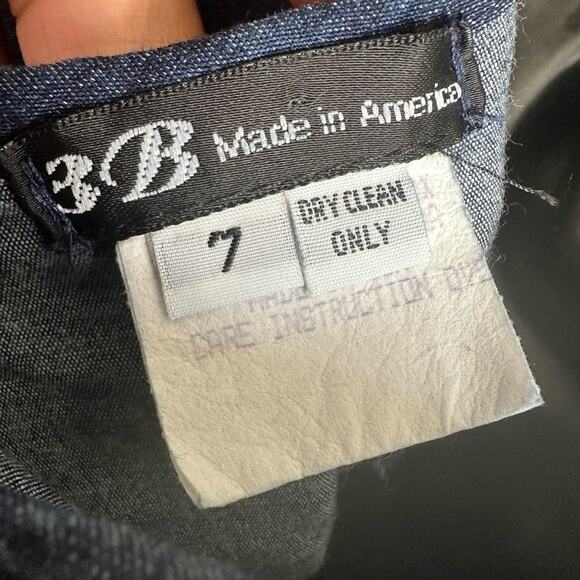 Vintage Y2K Denim Halter Dress Made in USA | Size 7 | Minimal Western Preppy - Picture 6 of 8